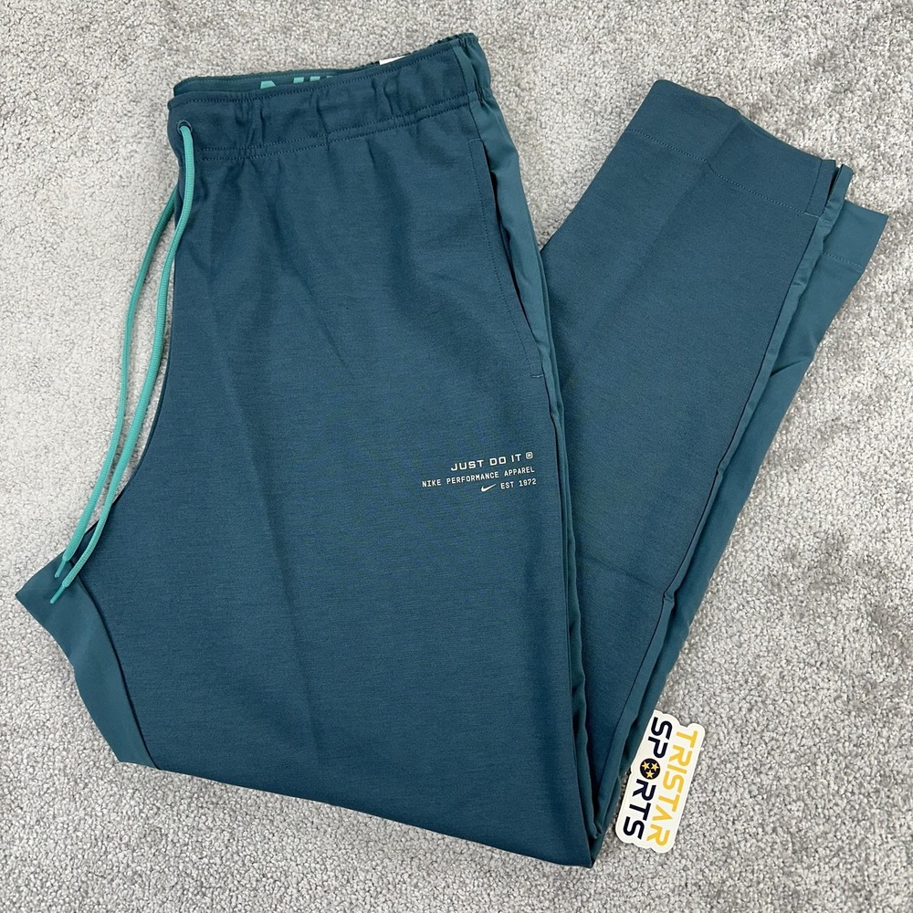Nike Pants Mens 2XL Teal Dri-Fit Standard Fit Training Just Do It DD1969-058